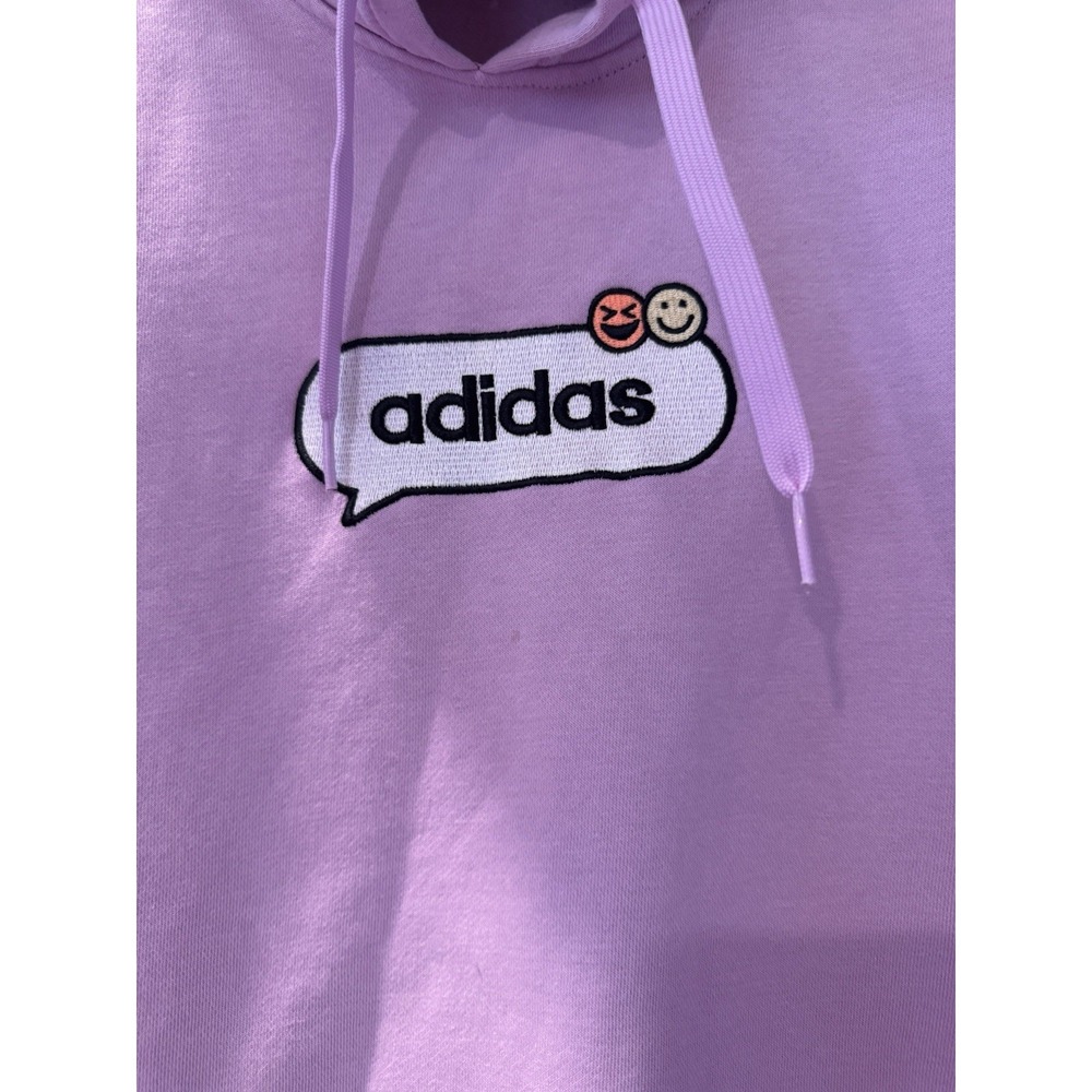 Adidas Men's Sweatshirt Emoji Hoodie Smiley Face Size Small Purple Pink 2XL - Picture 8 of 14